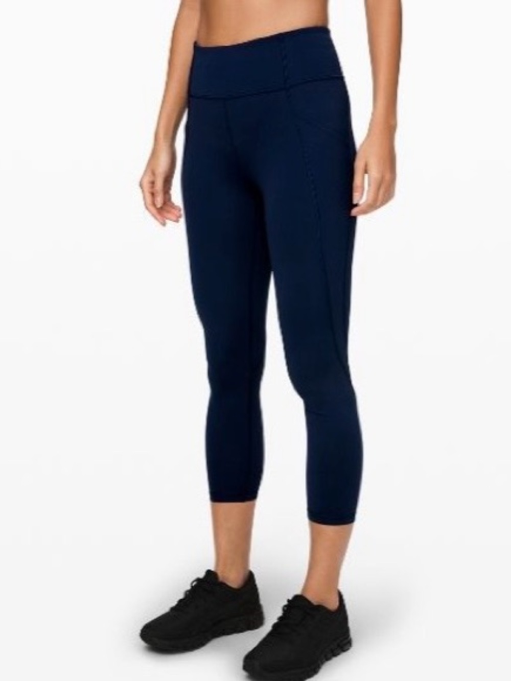 lululemon Time to Sweat Crop 23” True Navy High Rise Running Leggings